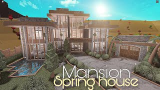 Bloxburg Mansion Modern Spring NO LARGE PLOT  House Build [upl. by Odelle826]