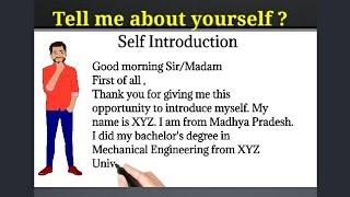 Self Introduction Interview Sample Answer  Tell Me About Yourself Interview Answer English shorts [upl. by Weintrob662]