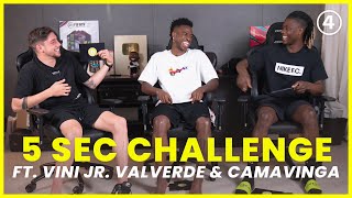 Camavinga Valverde amp Vinícius Jr PLAY the 5 Second Challenge [upl. by Dody]