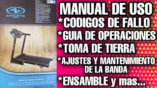 MANUAL CAMINADORA ELECTRICA ATHLETIC WORKSLUBRICACION D BANDAENSAMBLESOLUCION PROBLEMAS EVE TIPS [upl. by Angelis]