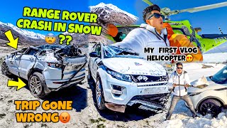 Range Rover CRASH in 20Degree Snow😨💔  My First Helicopter Ride😍  Preparation for Ladakh Ride [upl. by Kaylil]