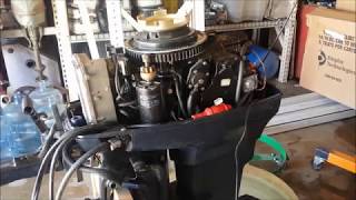 Evinrude 40 HP Part 7 Throttle Synchronization and Test Start [upl. by Emylee]