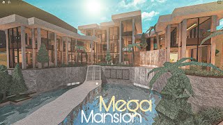 Bloxburg Mega Mansion Modern Warm House NO LARGEPLOT  House Build [upl. by Armalla]