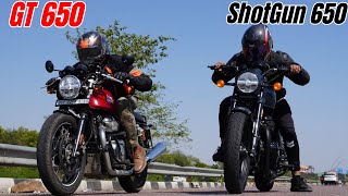 Continental GT650 vs ShotGun 650 Drag Race [upl. by Giarg]