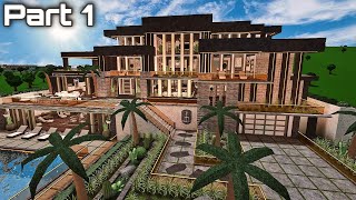 Bloxburg Modern Luxury Mansion Speedbuild Part 15 Exterior [upl. by Rivalee]