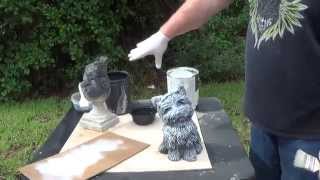 How to properly paint concrete statuary Part 1 How to base coat and dry brush [upl. by Secilu]