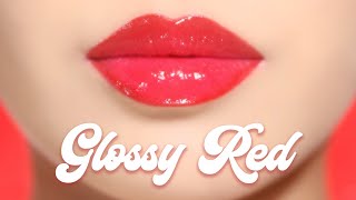 SATISFYING RED GLOSSY LIPS TUTORIAL ❤️ [upl. by Viens]