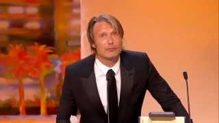 Mads Mikkelsen wins Best Actor Award at Cannes 2012 [upl. by Cinom151]