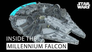 Star Wars A Detail Look Inside the Millennium Falcon [upl. by Fransen]