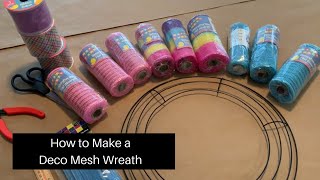 How To Make A Deco Mesh Wreath  Easter DIY  Dollar Tree DIY [upl. by Ben255]