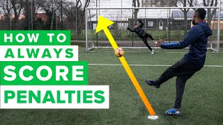 HOW TO ALWAYS SCORE PENALTIES  Penalty kick tutorial [upl. by Peddada765]