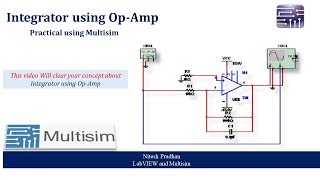 Integrator using OpAmp  Practical Using Multisim [upl. by Ahseka]