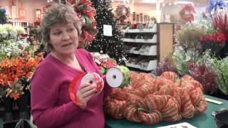 How to Make a Basic Mesh Wreath Part 1 [upl. by Anelle432]