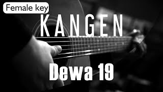 Kangen  Dewa 19 Female Key  Acoustic Karaoke [upl. by Marola321]