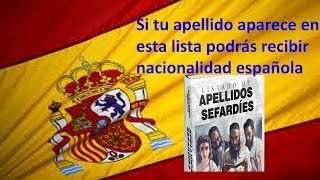 Listado de apellidos para la nacionalidad española  Requisitos [upl. by Rasaec576]