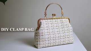 DIY Clasp Frame Bag  Metal Clasp Frame PurseBag  Step by Step [upl. by Minabe265]