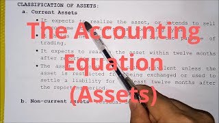 Basic Accounting  The Accounting Equation Assets [upl. by Euqcaj]