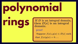 Abstract Algebra  Polynomial Rings [upl. by Nomelc199]