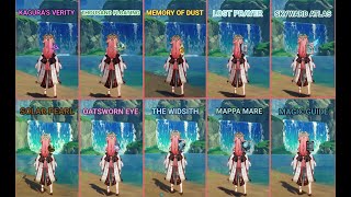 Yae Miko  Weapon Comparison  Genshin Impact [upl. by Longfellow]