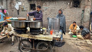 ROADSIDE MINI DHABA BREAKFAST  VIRAL STREET FOOD VIDEO COLLECTION IN LAHORE [upl. by Euqinehs269]