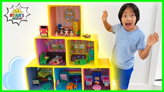 Ryan Pretend Play with Giant Doll House Family [upl. by Schonthal]