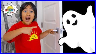 Ryan Pretend Play with Halloween Ghost Haunted House [upl. by Ainesell]