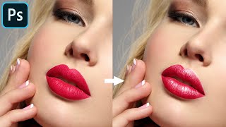 How To Add Lip Gloss In Photoshop  Easy tutorial [upl. by Noreg]