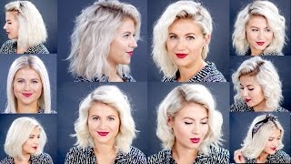 HOW TO 10 Easy Short HairStyles With Flat Iron Tutorial  Milabu [upl. by Elison]