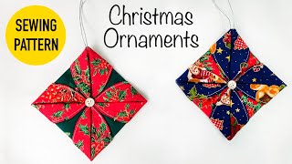 EASY Christmas Ornaments sewing pattern  DIY Christmas project for beginners [upl. by Icyak397]