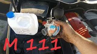 Mercedes W 203 Coolant change Thermostat replacement  Reservoir removal amp clean c 200 k [upl. by Fleischer]